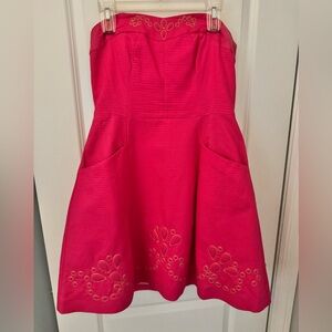 Lilly Pulitzer strapless pink cocktail dress. Size 10.